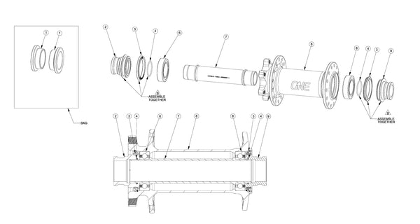 Front Hub Exploded View & Parts List