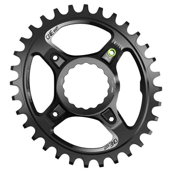 OneUp Components Switch Chainring 32T Oval Traction Race Face Cinch Black Front