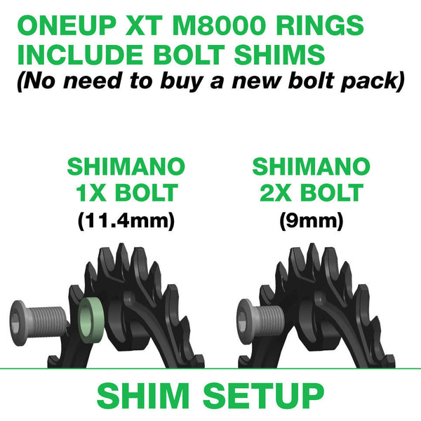 OneUp XT M8000 Chainring Bolt Shim Setupstructions